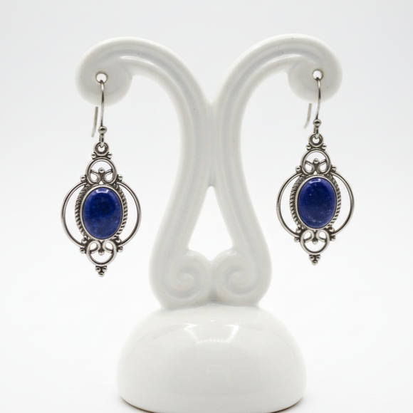 Double D Ranch Silver and Deep Blue Earrings